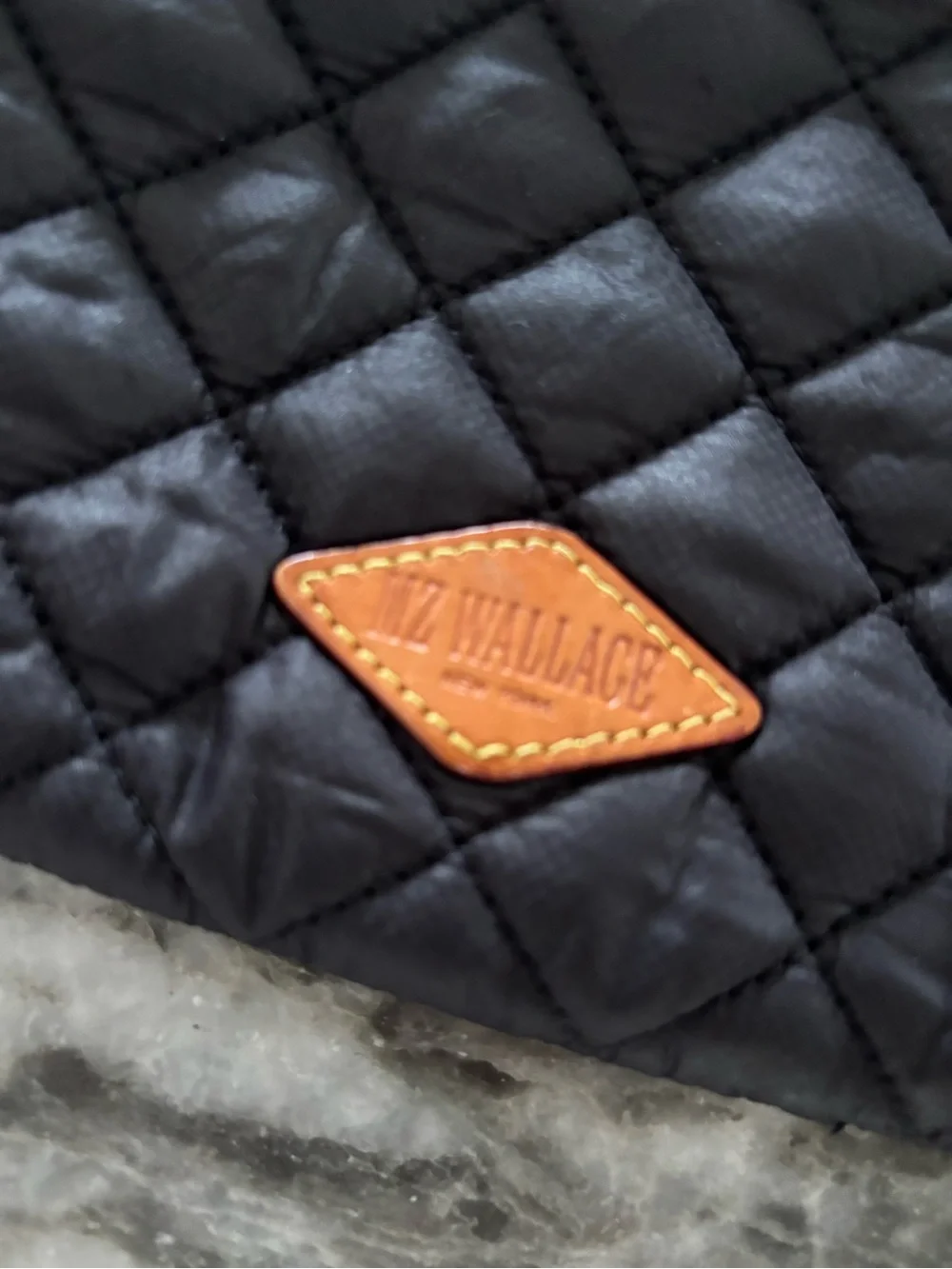 MZ WALLACE Quilted Flat Black Metro Crossbody Sling Bag- Like New